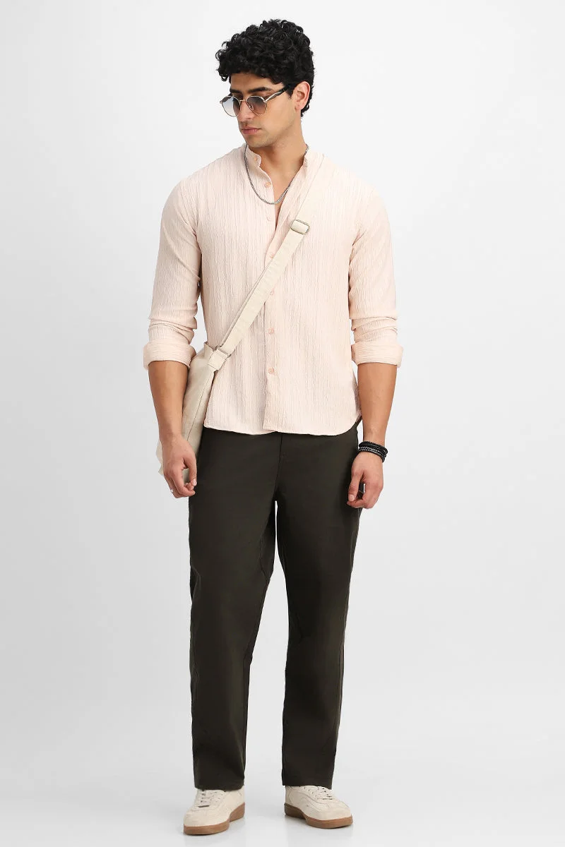 Snitch Olive Baggy Stretch Trousers for Men | Best Price UAE